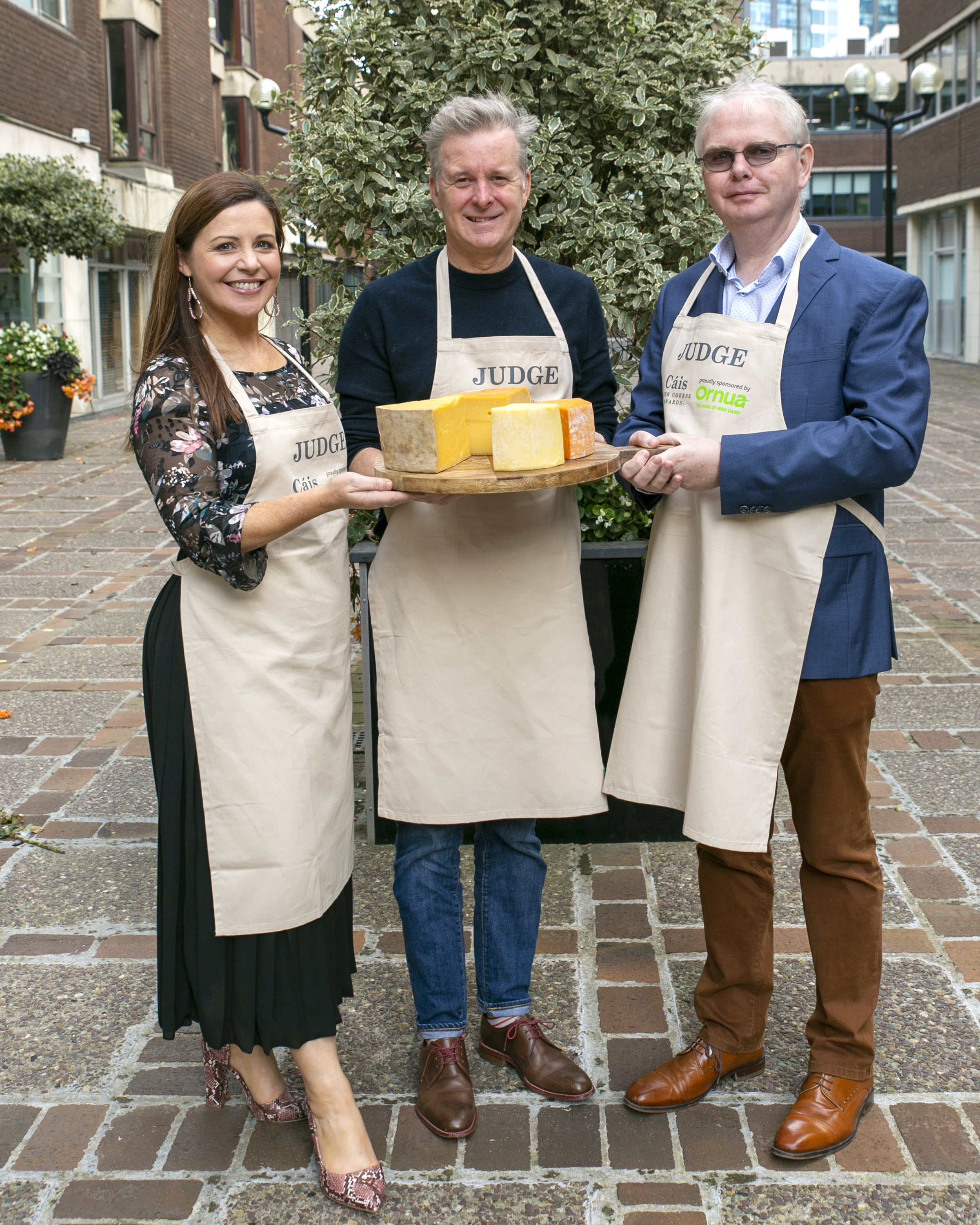 Ross Lewis, Chapter One, Catherine Fulvio and Enda Howley, Expert Cheddar Grader Ornua at the judging event at Bord Bia